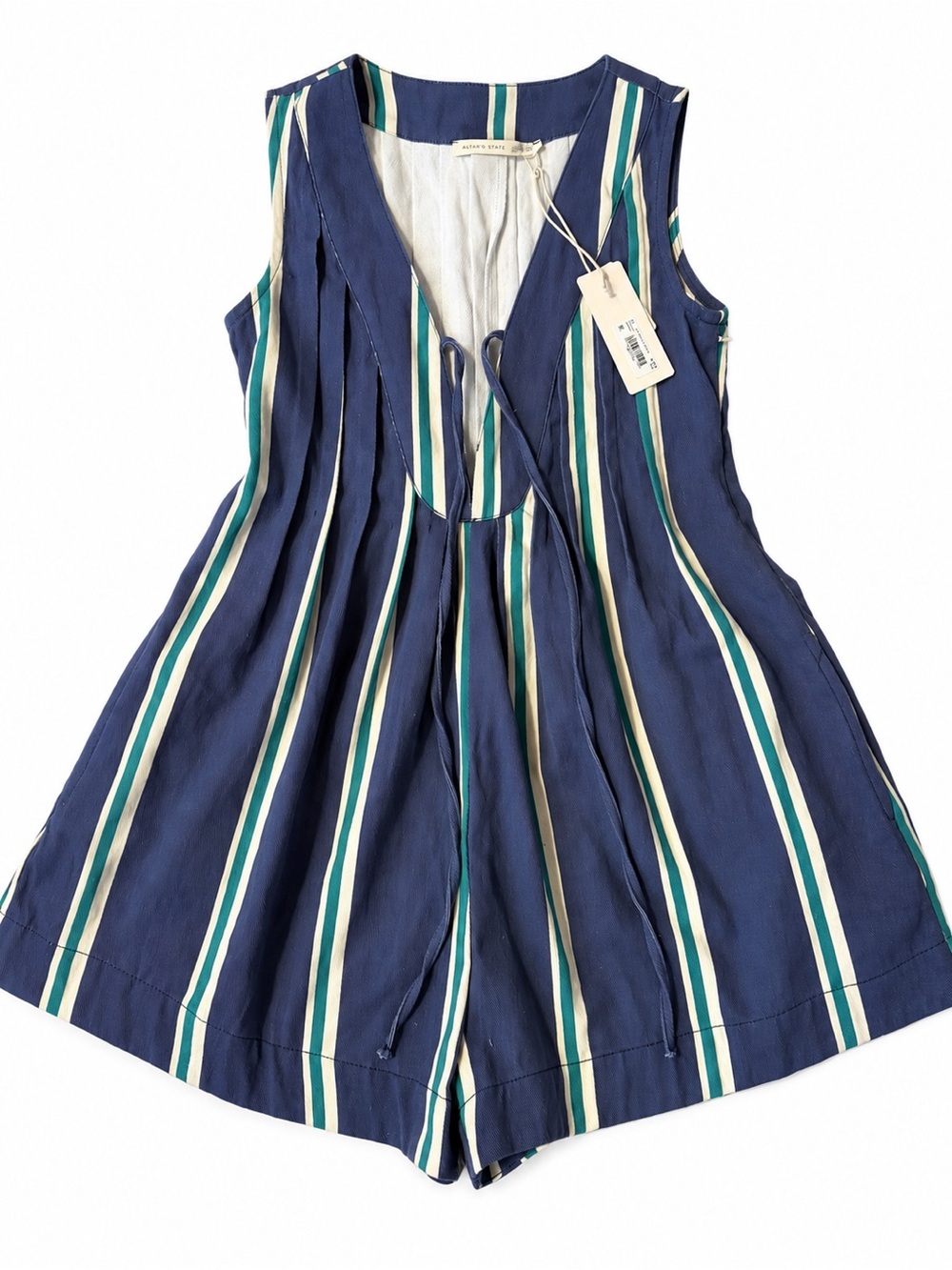 Altar’d State Striped Pleated Romper NWT Size XXS